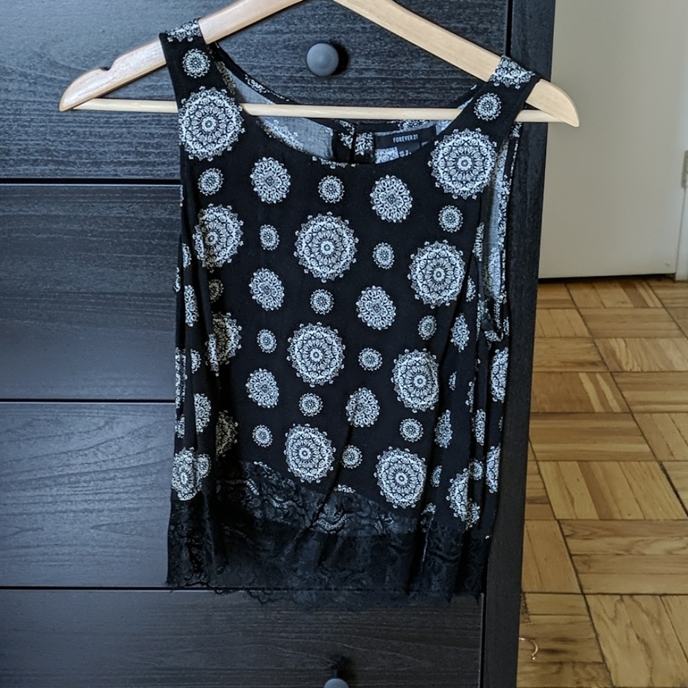 Black and White Lace tank top